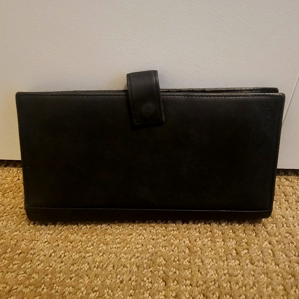Tumi Black Leather Wallet Travel